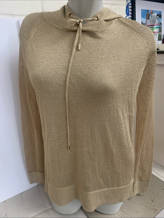 MICHAEL Michael Kors Sweaters - MICHAEL Michael Kors Metallic Gold Knit Hoodie Sweater